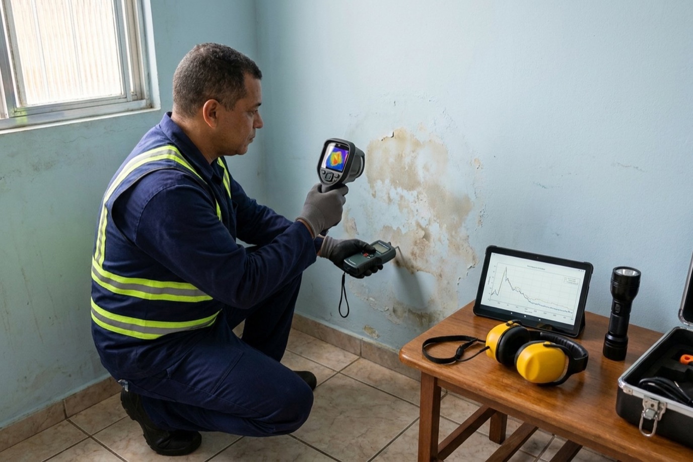 Detecção de infiltração com câmera termográfica em Maringá‑PR