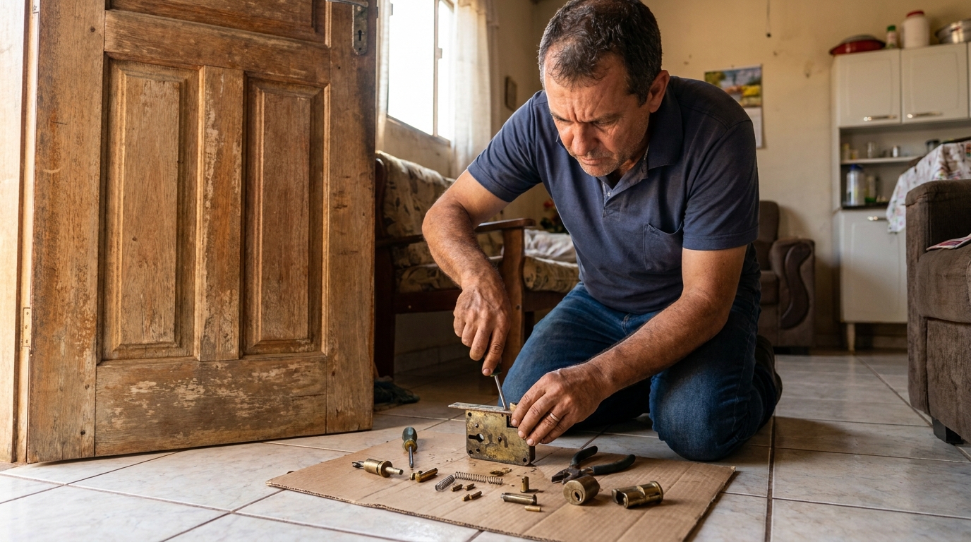 Maçaneta sendo reparada perto de mim