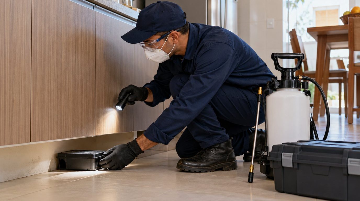 Profissional aplicando dedetização em uma casa Perto de Mim
