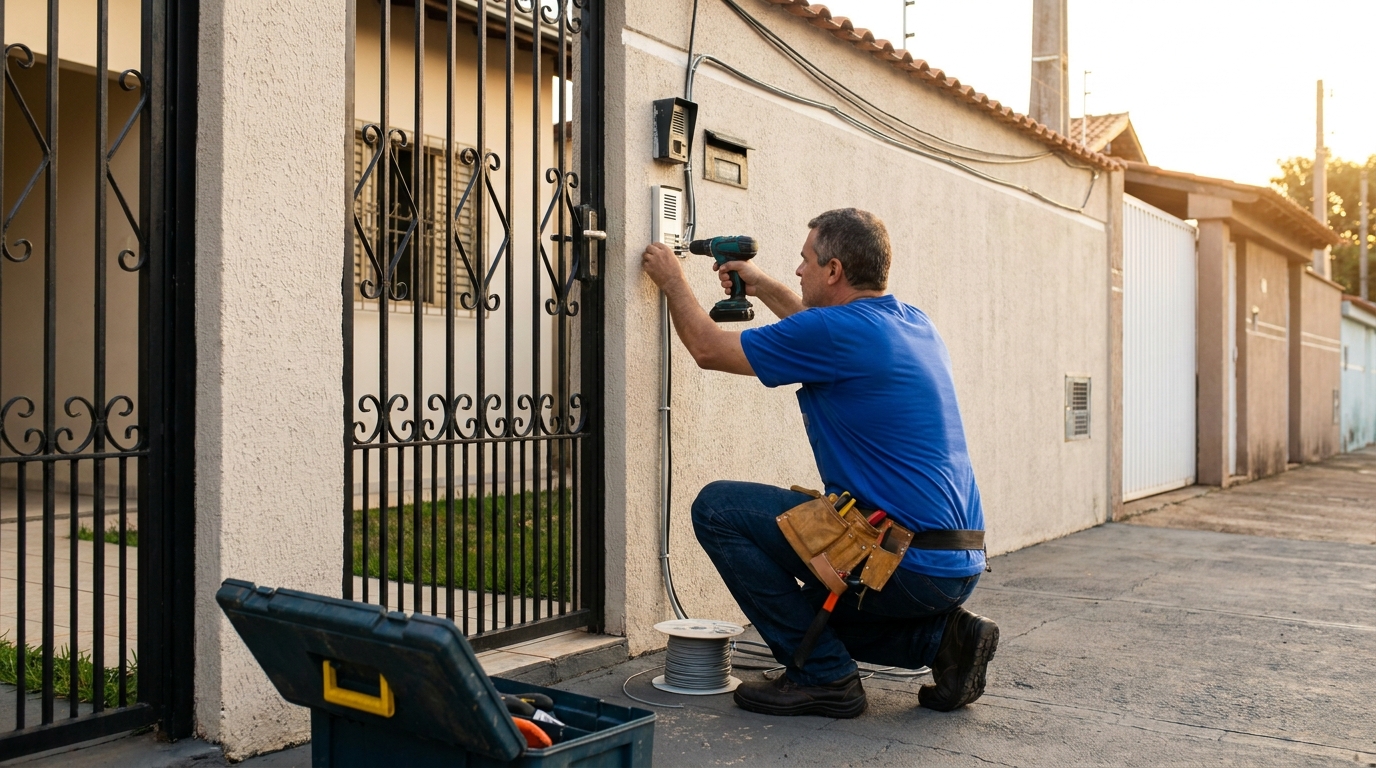 Técnico em atendimento de instalação de interfone