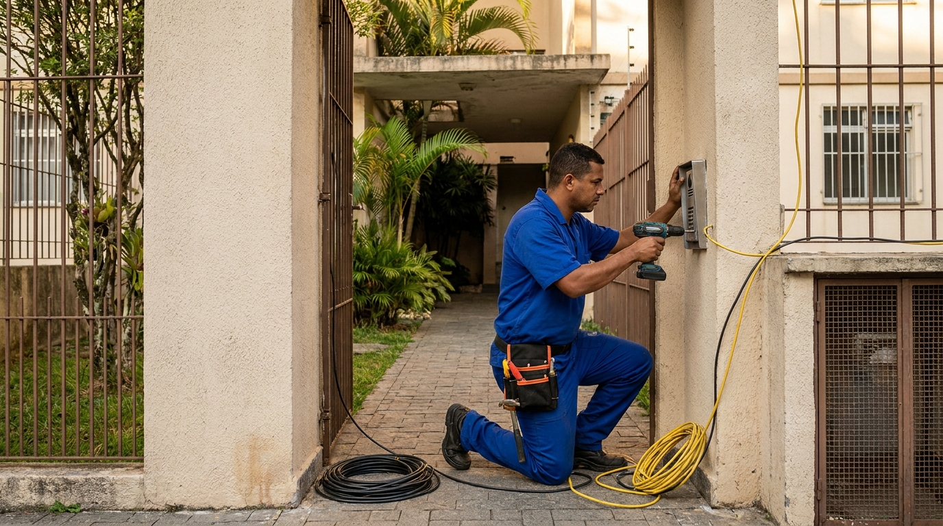 Profissional instalando interfone perto de mim