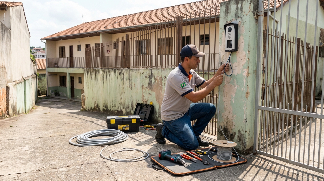 Interfone instalado em residência perto de mim