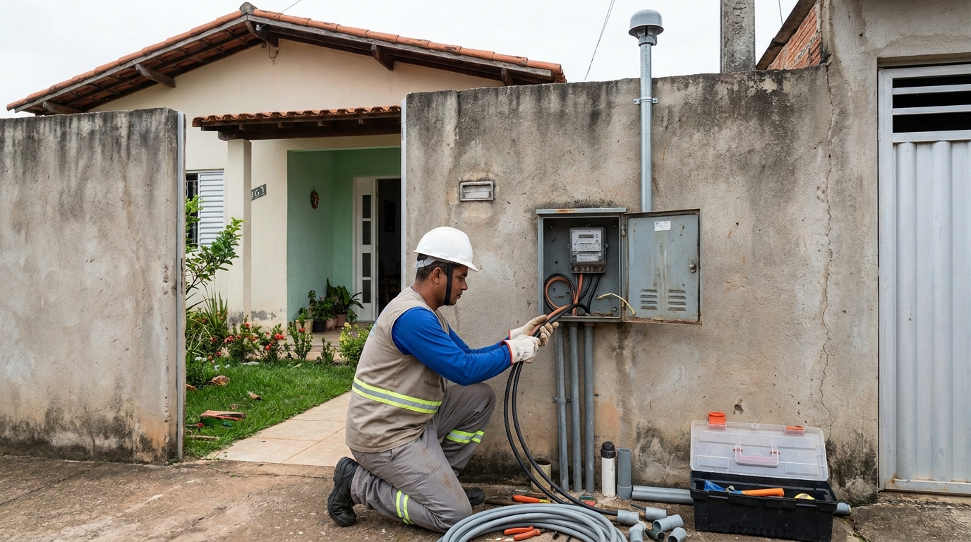 Técnico em atendimento de instalação de padrão de energia