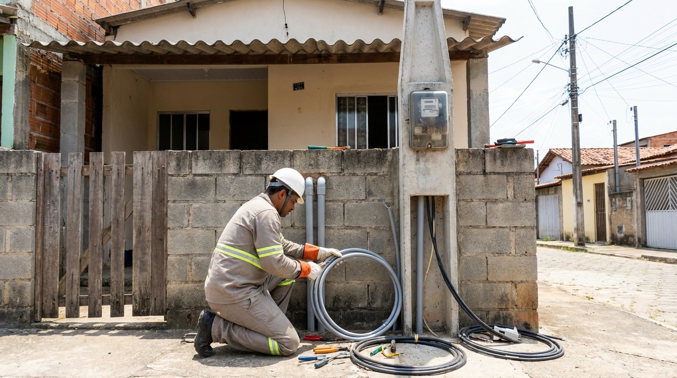 Padrão de energia instalado em residência perto de mim