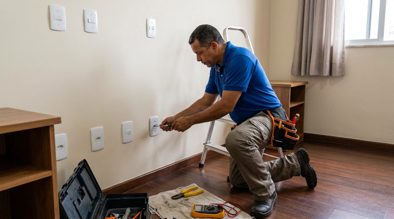 Tomada e interruptor instalados em residência perto de mim