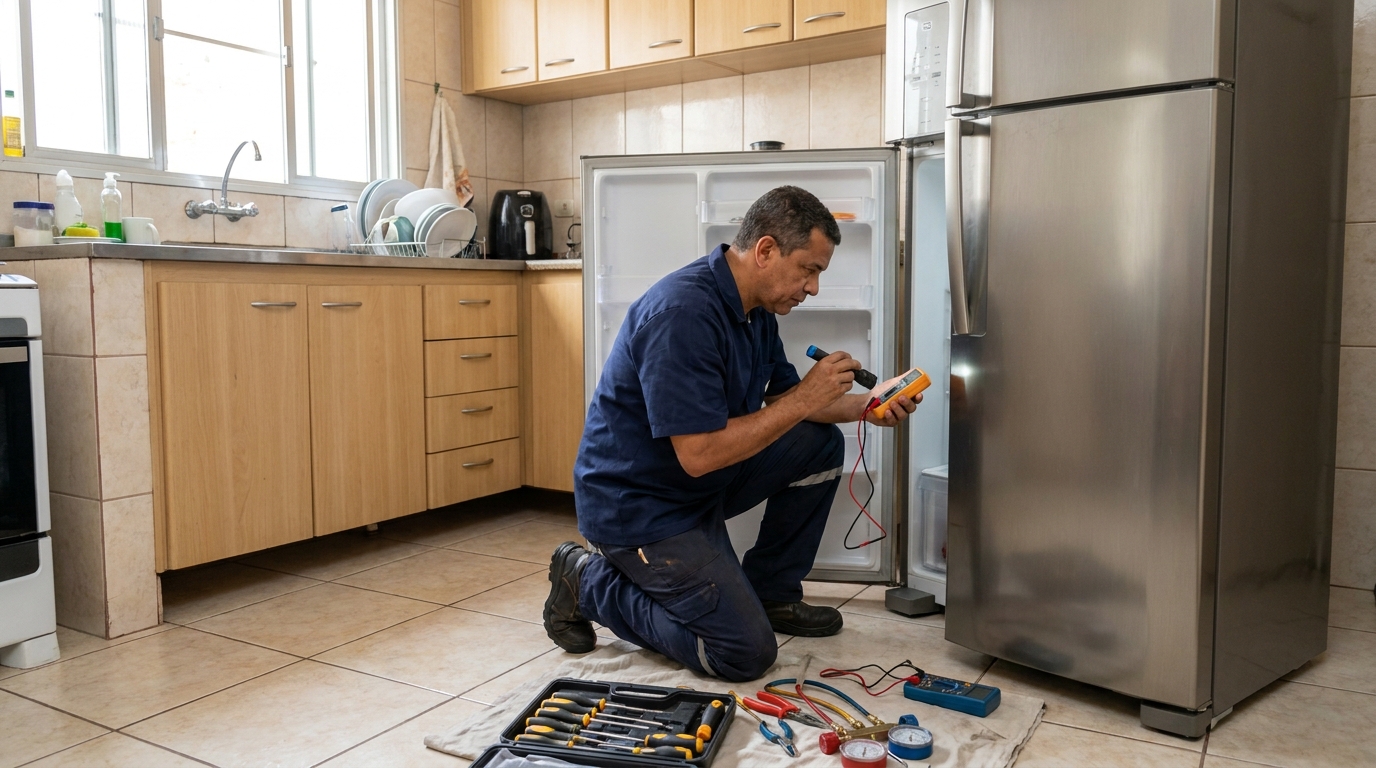 Técnico de geladeira em residência
