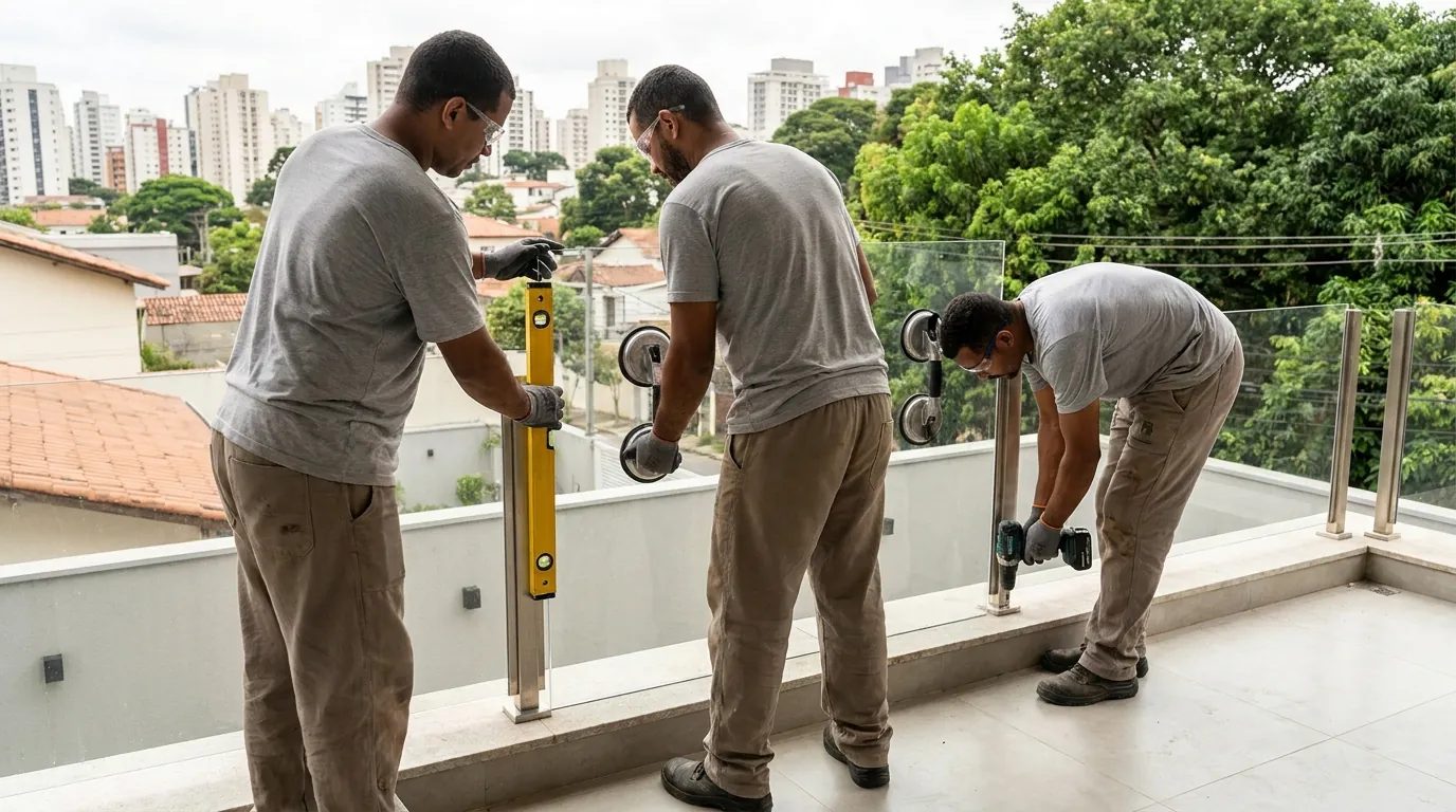 Sacada de vidro em condomínio perto de você